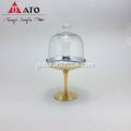 Cheese Dome Classic Glass Electroplate Gold Glass Cake Set Factory